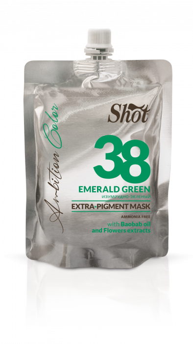 Masca coloranta si hidratanta extra pigment nr 38 - shot - verde smarald