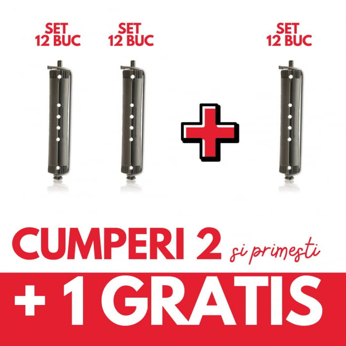 OFERTA 2+1 GRATIS - Bigudiuri pentru permanent - set 12 buc - diametru 16 mm