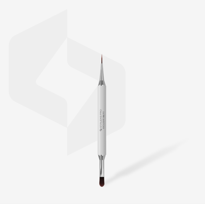 Pensula dubla pentru manichiura gel - Exclusive 11 mm gel / 12 mm liner [2]