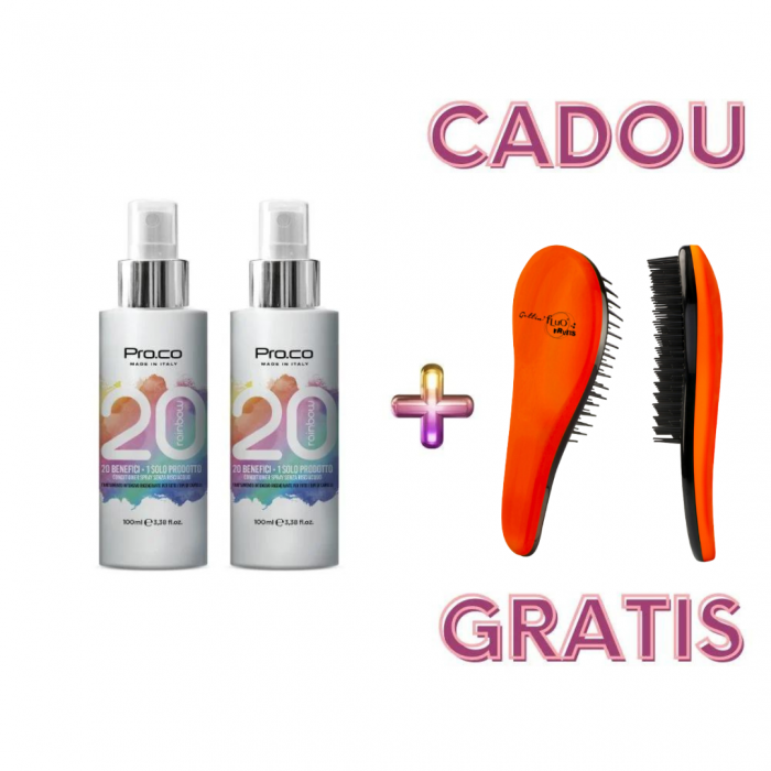 Set 3 produse RAINBOW DETANGLER ( 2 spray-uri tratament + 1 perie CADOU)