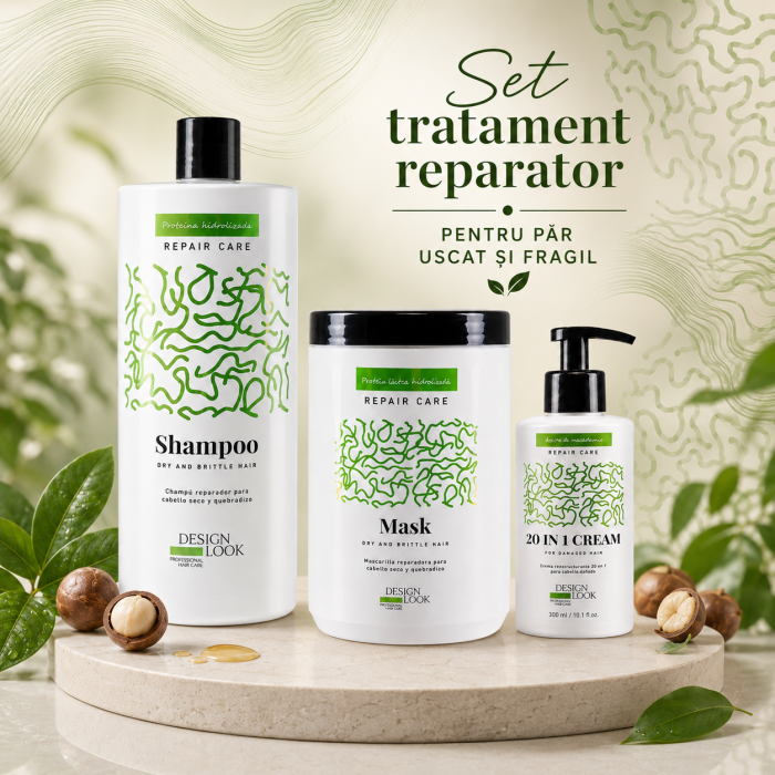 Set reparator pentru păr uscat și fragil Design Look – 3 produse [2]