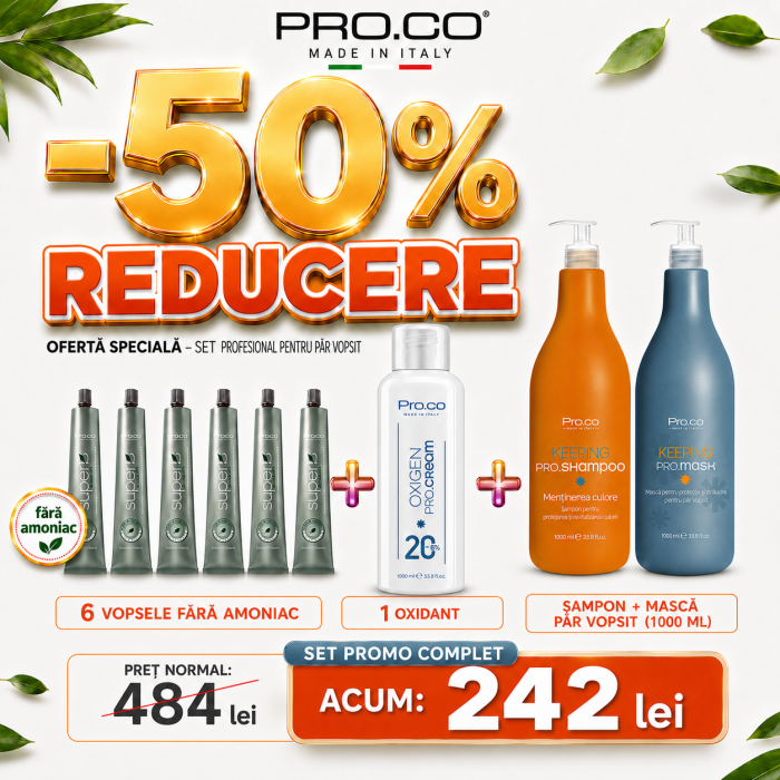 Set SMART COLOR: 6 vopsele par + 1 oxidant + sampon + masca par vopsit PROCO [2]