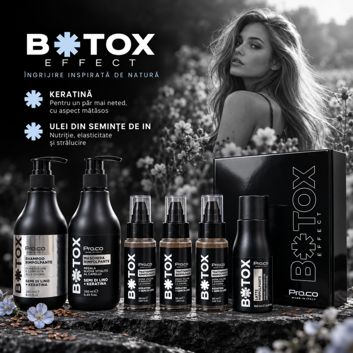 Set tratament regenerare par B0toxEffect - Pro.Co - set MEDIUM (sampon 250 ml + masca 250 ml + 3 fiole 50 ml + lapte) [4]