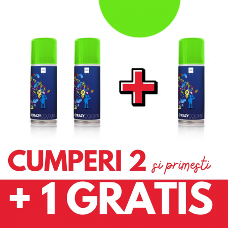 Cadouri pentru copii - OFERTA 2+1 GRATIS - Spray colorant pentru păr CRAZY COLOURS - colorare temporară - VERDE