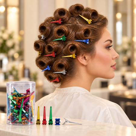 Clipsuri aluminiu pentru păr LISS CLIPS, Bifull - set 50 buc - culori asortate [0]