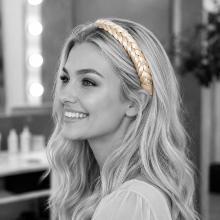 Cordeluta din par sintetic impletit cu elastic - BLOND platinat natural [1]