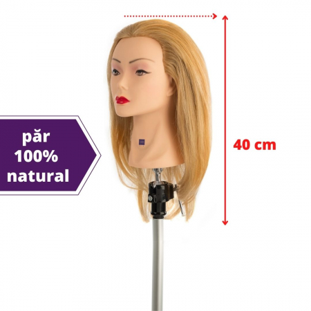Trepiede cap manechin - manechin-par-100-natural-lungime-40cm-coafura-capete-manechin-exersare-visuel-beauty-shop-produse-profesionale-de-infrumusetare-dotari-saloane-infrumusetare