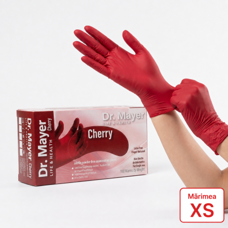 Manusi de unica folosinta - manusi-nitril-dr-mayer-100-buc-rosii-coafura-consumabile-coafura-igiena-si-sterilizare-visuel-beauty-shop-produse-profesionale-de-infrumusetare-dotari-saloane-infrumusetare