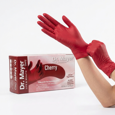 Manusi de unica folosinta - manusi-nitril-dr-mayer-100-buc-rosii-coafura-consumabile-coafura-igiena-si-sterilizare-visuel-beauty-shop-produse-profesionale-de-infrumusetare-dotari-saloane-infrumusetare