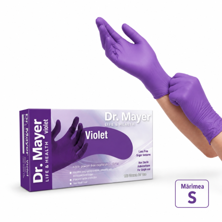 Manusi de unica folosinta - manusi-nitril-dr-mayer-100-buc-violet-coafura-consumabile-coafura-igiena-si-sterilizare-visuel-beauty-shop-produse-profesionale-de-infrumusetare-dotari-saloane-infrumusetare