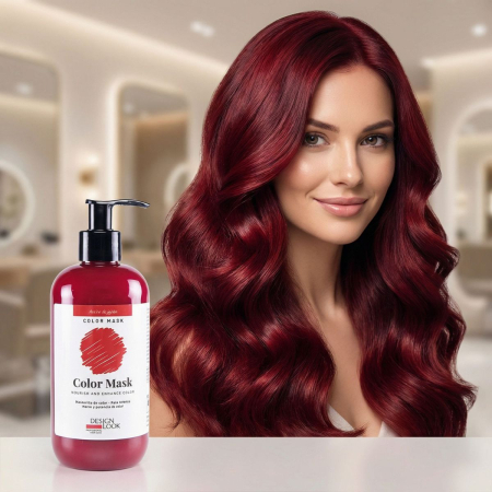 Mască colorantă pentru par - Masca coloranta pentru par Design Look - 300 ml - ROSU INTENS