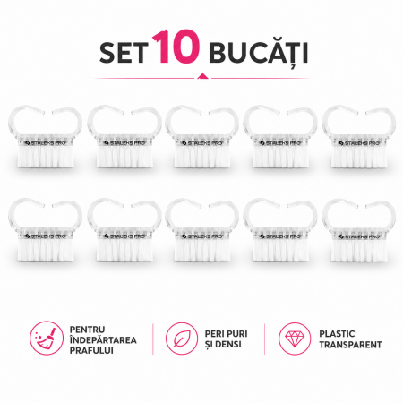 Mini perie manichiura EXPERT 02 Staleks - pentru desprafuit - set 10 buc [3]