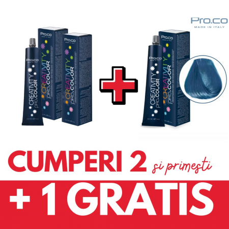 Vopsea de par fara amoniac - OFERTA 2+1 GRATIS - Vopsea păr directă CREATIVITY PRO.COLOR 100 ml - JEANS