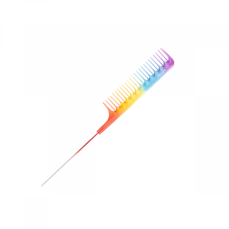 Produse profesionale pentru par - pieptene-coafura-rainbow-cu-codita-metal-si-dinti-rari-visuel-coafura-piepteni-profesionali-par-aparatura-coafura-visuel-beauty-shop-produse-profesionale-de-infrumusetare-dotari-saloane-infrumusetare