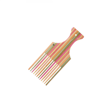 Piepteni pentru coafor profesionali - C440-pieptene-scurt-din-lemn-si-dint-desi-multicolor-visuel-beautyshop-beautyexpert-coafura