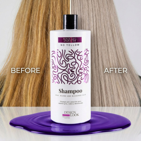 Produse Noi - Sampon pentru par cu efect antigalben - No Yellow - Design Look - 1000ml