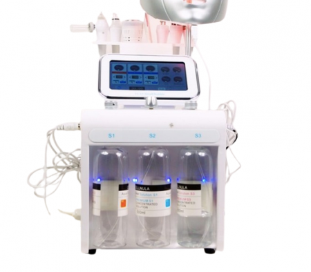 SARA516B - Combina cosmetica tratamente faciale: 6 functii + hidro abraziune + masca LED [1]