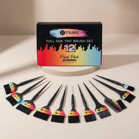 Produse Noi - Set 12  pensule pentru vopsit parul Color Brush - Stylance