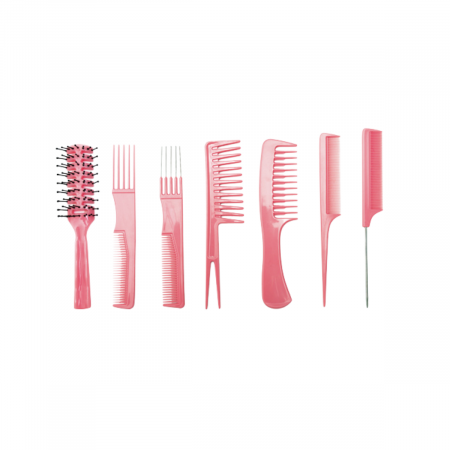 Cadouri - set-6-piepteni-1-perie-pentru-par-gea-alb-visuel-coafura-piepteni-profesionali-par-aparatura-coafura-visuel-beauty-shop-produse-profesionale-de-infrumusetare-dotari-saloane-infrumusetare