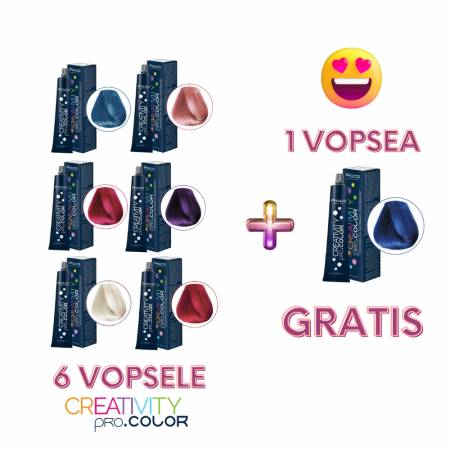 Produse profesionale pentru par - Set 6 vopsele CREATIVITY + 1 GRATIS-visuel-beauty-shop-produse-profesionale-de-infrumusetare-dotari-saloane-infrumusetare