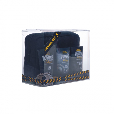 Cadouri sub 200 lei - set-cadou-barbati-worker-s-travel-kit-gel-fata-gel-de-dus-aftershave-borseta-cadouri-barbati-visuel-beauty-expert
