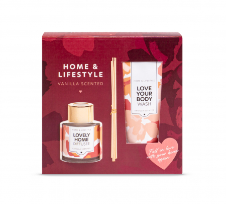 Cadouri femei - set-cadou-lovely-gel-de-dus-odorizant-cu-betisoare-parfumate-visuel-beauty-expert