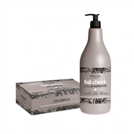 Cadouri femei - Set tratament impotriva căderii părului FALL CHECK (sampon 1L + 24 fiole) - SET MARE