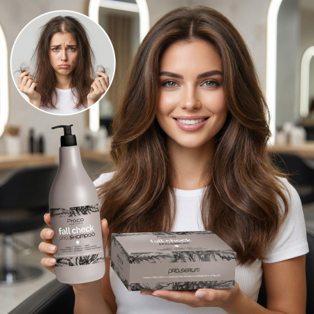 Cadouri femei - Set tratament impotriva căderii părului FALL CHECK (sampon 1L + 24 fiole) - SET MARE