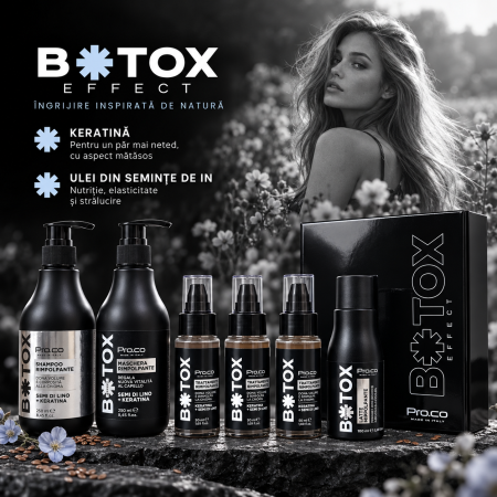 Set tratament regenerare par B0toxEffect - Pro.Co - set MEDIUM (sampon 250 ml + masca 250 ml + 3 fiole 50 ml + lapte) [3]
