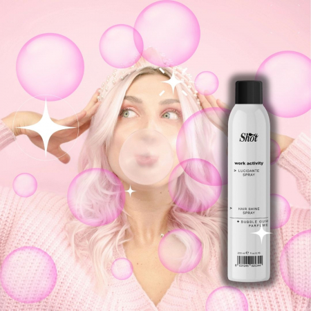 Produse Noi - Spray luciu pentru par Shot - WorkActivity - aroma Bubble Gum 200 ml