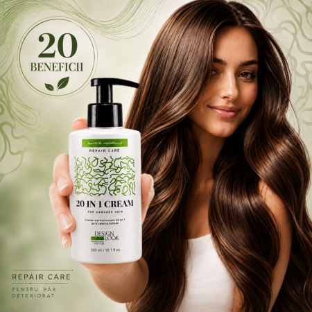 Spray-leave-in profesional - Tratament leave-in 20 în 1 pentru păr deteriorat Design Look – 300 ml