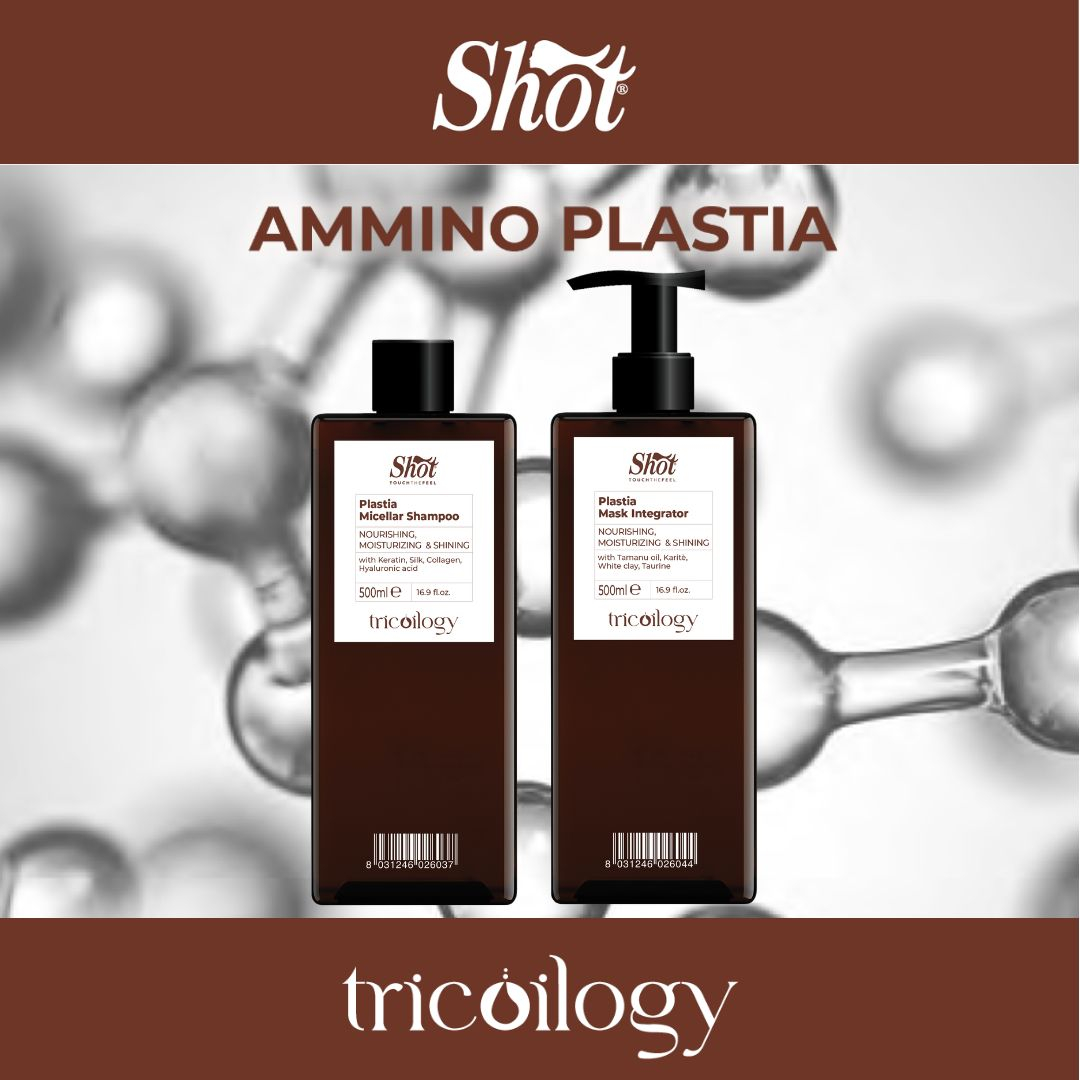 Set tratament regenerant si hranitor pentru par distrus Ammino Plastia - Shot (sampon 500 ml + masca 500 ml)
