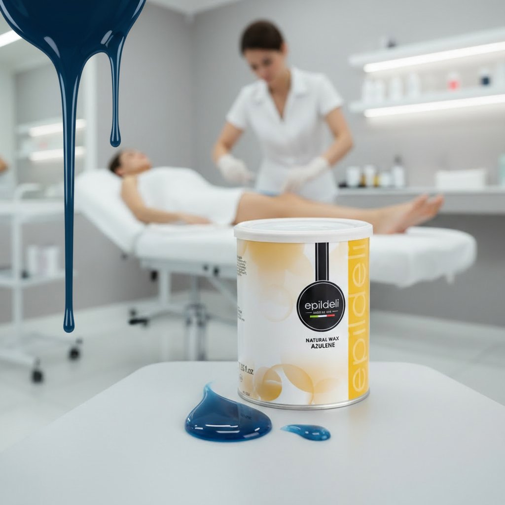 Ceara liposolibila pentru epilat EPIDELI 800 ml - Emmeci Cosmetici - ALBASTRA Azulena, Albastru inchis