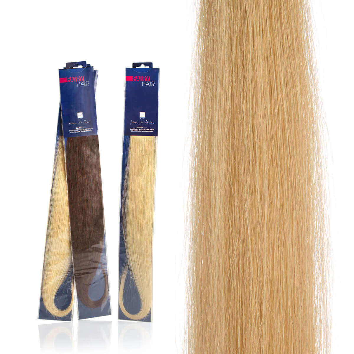 Extensii par natural - extensii cu keratina - lungime 50 cm blond deschis intense - nuanța 8/03