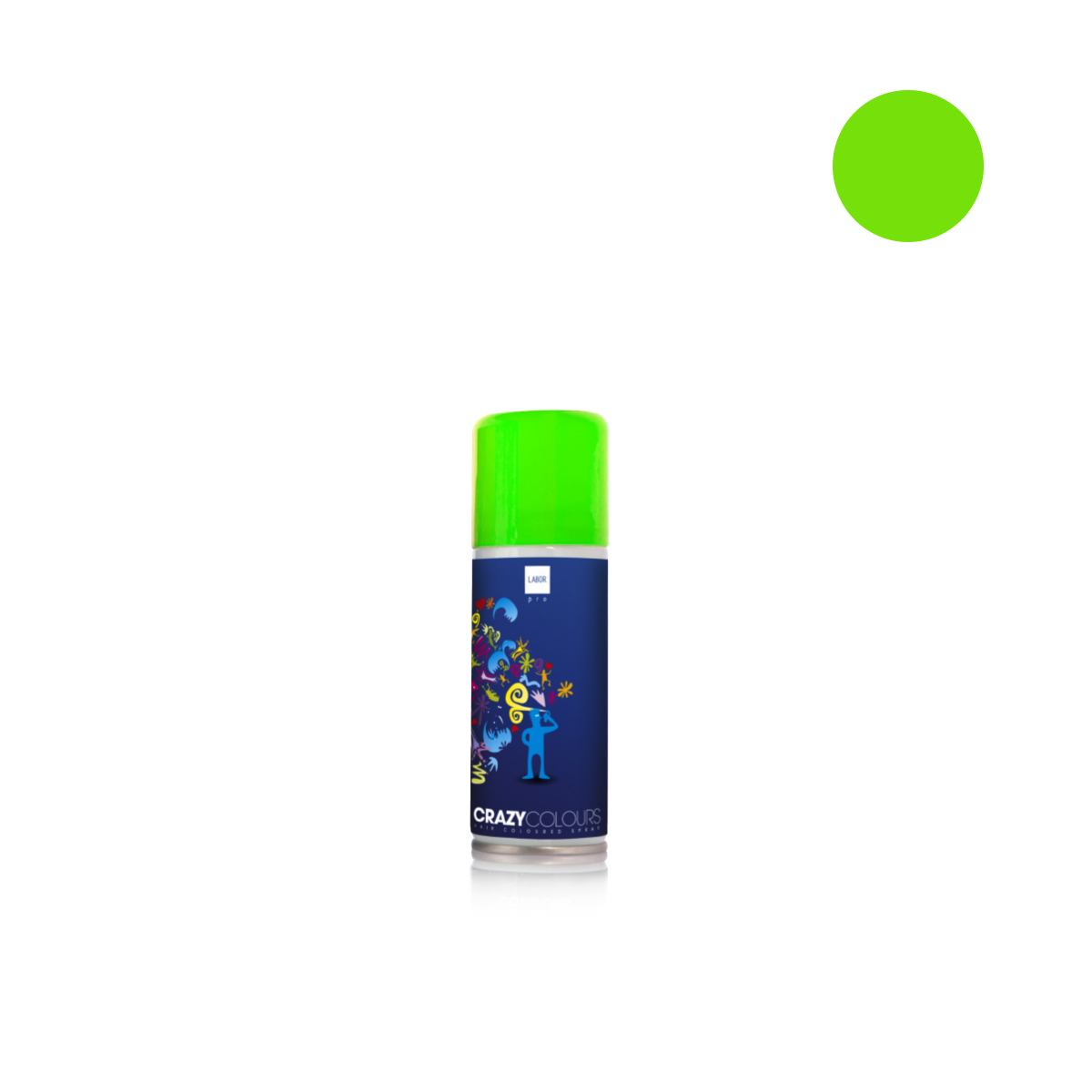 Spray colorant pentru par CRAZY COLOURS - colorare temporara - VERDE NEON Verde Neon