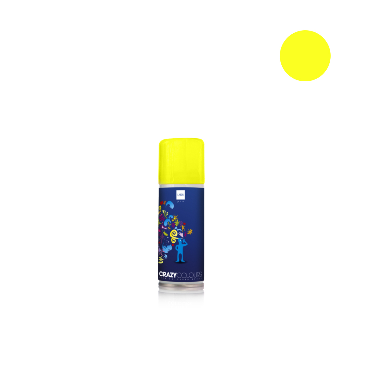 Spray colorant pentru par CRAZY COLOURS - colorare temporara - GALBEN NEON Galben neon