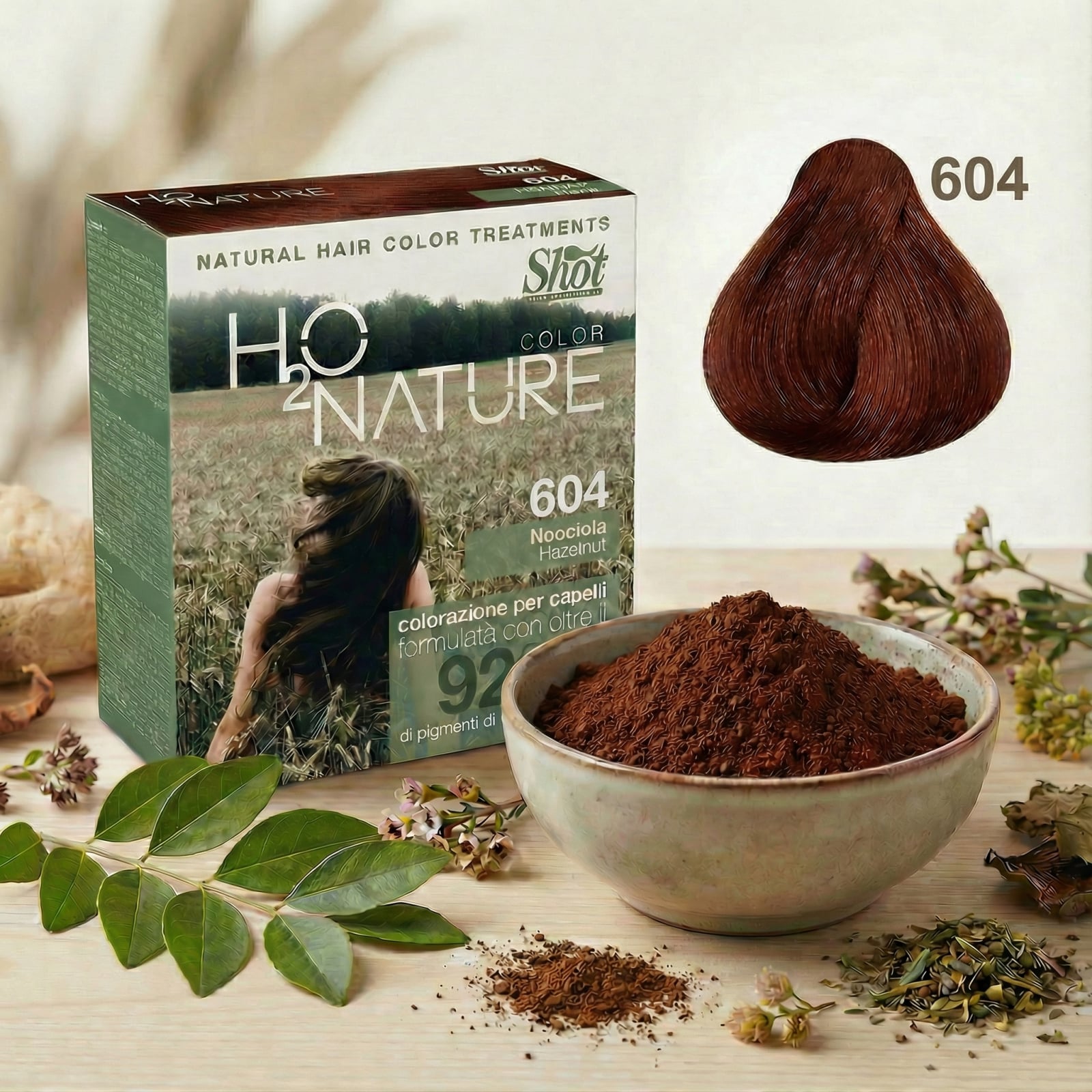 Vopsea par - pudra henna H20 COLOR NATUR 200g - 604 PAPRIKA 604 Ardei iute (Paprika)