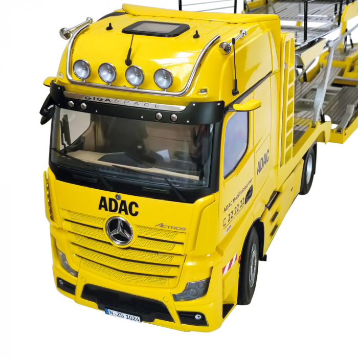 Macheta camion Mercedes Actros cu semiremorca transport auto Lohr, ADAC, scara 1:18 [3]