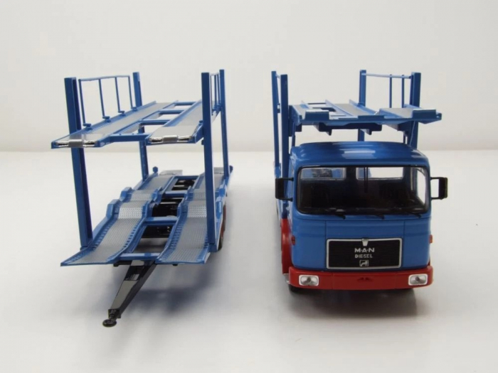 Macheta camion transportor auto cu remorca MAN F8, scara 1:43 [5]
