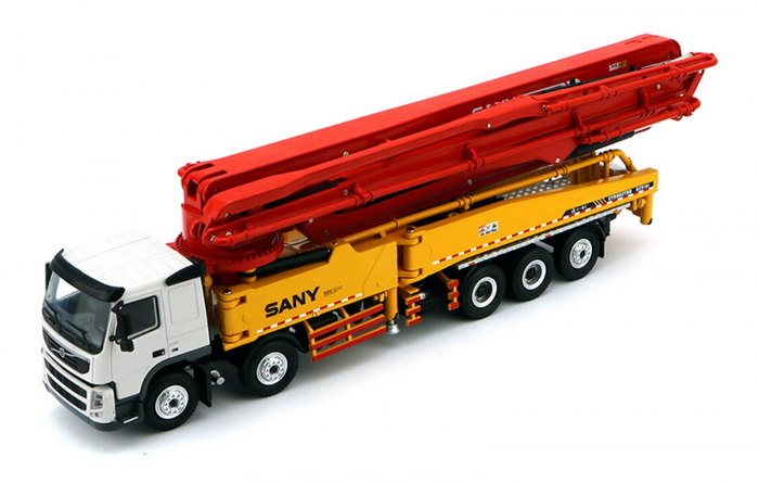 Macheta pompa de beton SANY 62M pe sasiu Volvo 10x8, scara 1:50 [2]