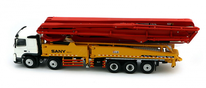 Macheta pompa de beton SANY 62M pe sasiu Volvo 10x8, scara 1:50 [4]