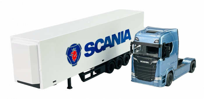 Macheta Scania S730 Highline cu semiremorca vagon, scara 1:43 [3]
