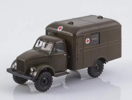 Machete vehicule militare - Macheta camion Gaz 63 ambulanta militara, scara 1:43