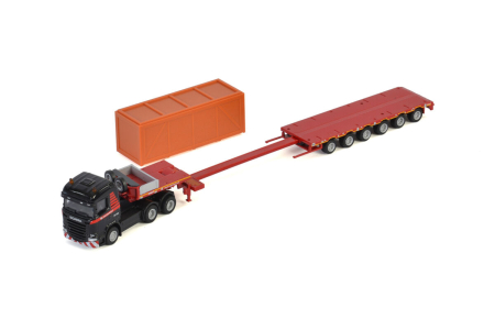 Macheta camion Scania 6x4 cu trailer telescopic si incarcatura, scara 1:87 [1]