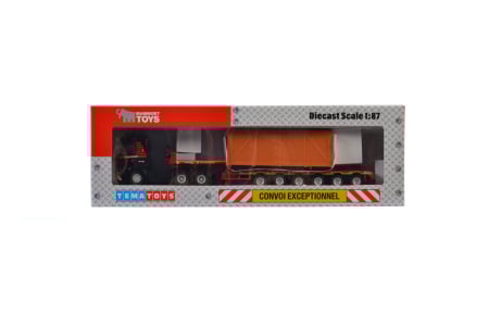 Macheta camion Scania 6x4 cu trailer telescopic si incarcatura, scara 1:87 [2]