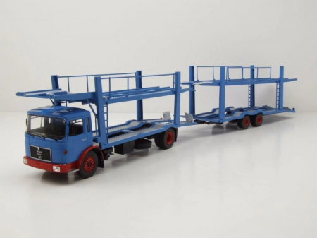 Macheta camion transportor auto cu remorca MAN F8, scara 1:43