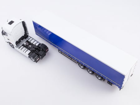 Macheta cap tractor Kamaz 54901 cu semiremorca cu prelata, scara 1:43 [4]