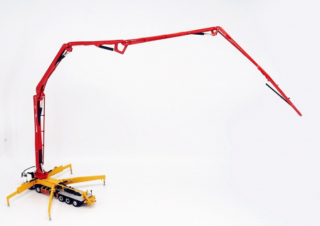 Macheta pompa de beton SANY 62M pe sasiu Volvo 10x8, scara 1:50 [5]