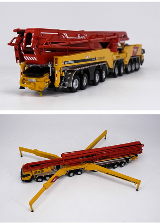 Macheta pompa de beton SANY 86M pe sasiu 18x10, scara 1:50 [1]