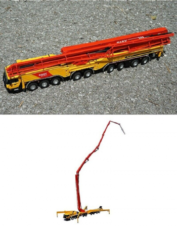 Macheta pompa de beton SANY 86M pe sasiu 18x10, scara 1:50 [2]